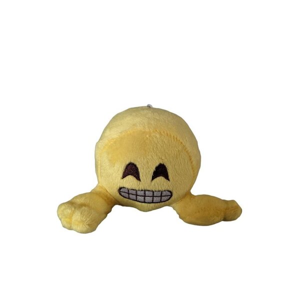 Fun 2 Play Emoji Happy Face Grinning Yellow Feet 4" Plush Stuffed Lemon - Picture 3 of 10